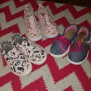 3 pair toddler slip on shoes